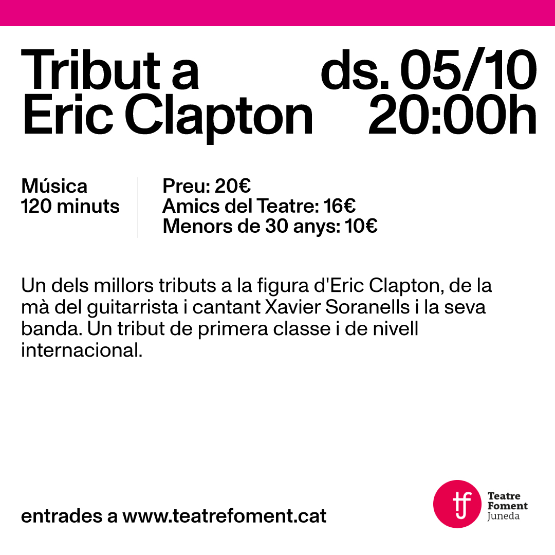 Això ja comença!💥

El proper dissabte 5 d'octubre, a les 20h de la nit, arranquem la nova temporada del Teatre Foment amb música (i quina música!).🎶