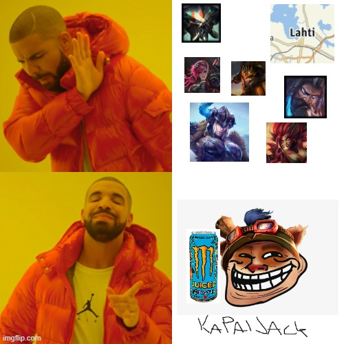 Se oli sit semmone splitti siellä FPL puolella, no ei mittää me tullaan heilumaan taas ens kaudella. Kiitti kiitos moi oli hauskat pelit.

Kapaijack diff jne. Ps <a href="/Selfwaylol/">Jere / Selfway</a> Voitko lockaa Elise suport🕷️