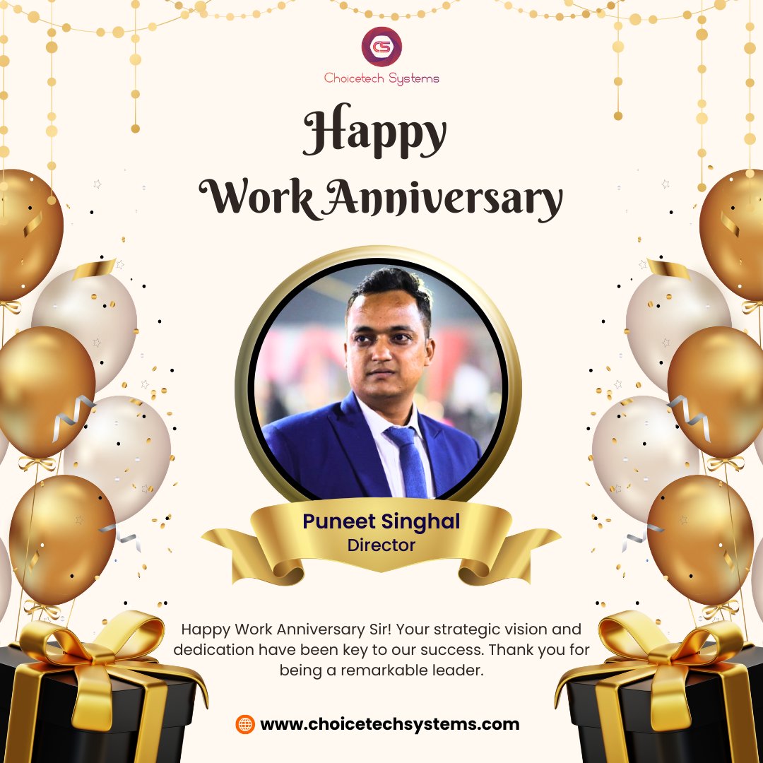 ChoicetechSyst1's tweet image. Happy Work Anniversary Puneet Singhal Sir! Your strategic vision and dedication have been key to our success. Thank you for being a remarkable leader.
#choicetechsystems #WorkAnniversary #CSPL #itsolutionss