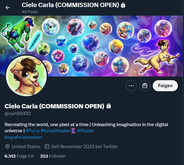 ArtsLupi's tweet photo. Hey everyone,

it's been brought to my attention that someone tries to impersonate me and scam people. After trying to report it to @X for identity theft and they refused, I'd like to ask for your help to keep reporting the account and NOT fall for their scam techniques. This is NOT me. And I will never scam anyone. So, I'd very much appreciate it if you could help me in this case, spread the word and report the user. Scam and theft has no place in my life and the lives of many. Thank you all so much 💚💜

Account in question: @/carl88492
