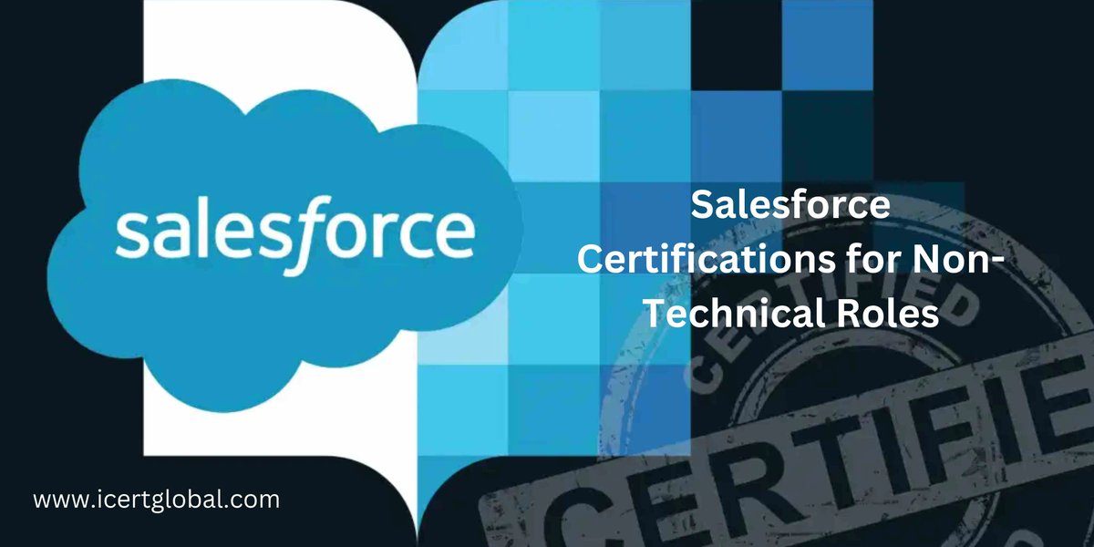 iCertGlobal's tweet image. Salesforce Certifications for Non Technical Roles
WhatsApp Us: +91 988-620-5050
Email: info@icertglobal.com
Website : icertglobal.com
Our Blog: icertglobal.com/salesforce-cer…
#SalesforceCertifications #NonTechnicalRoles #SalesforceAdministrator #SalesforceMarketingCloud