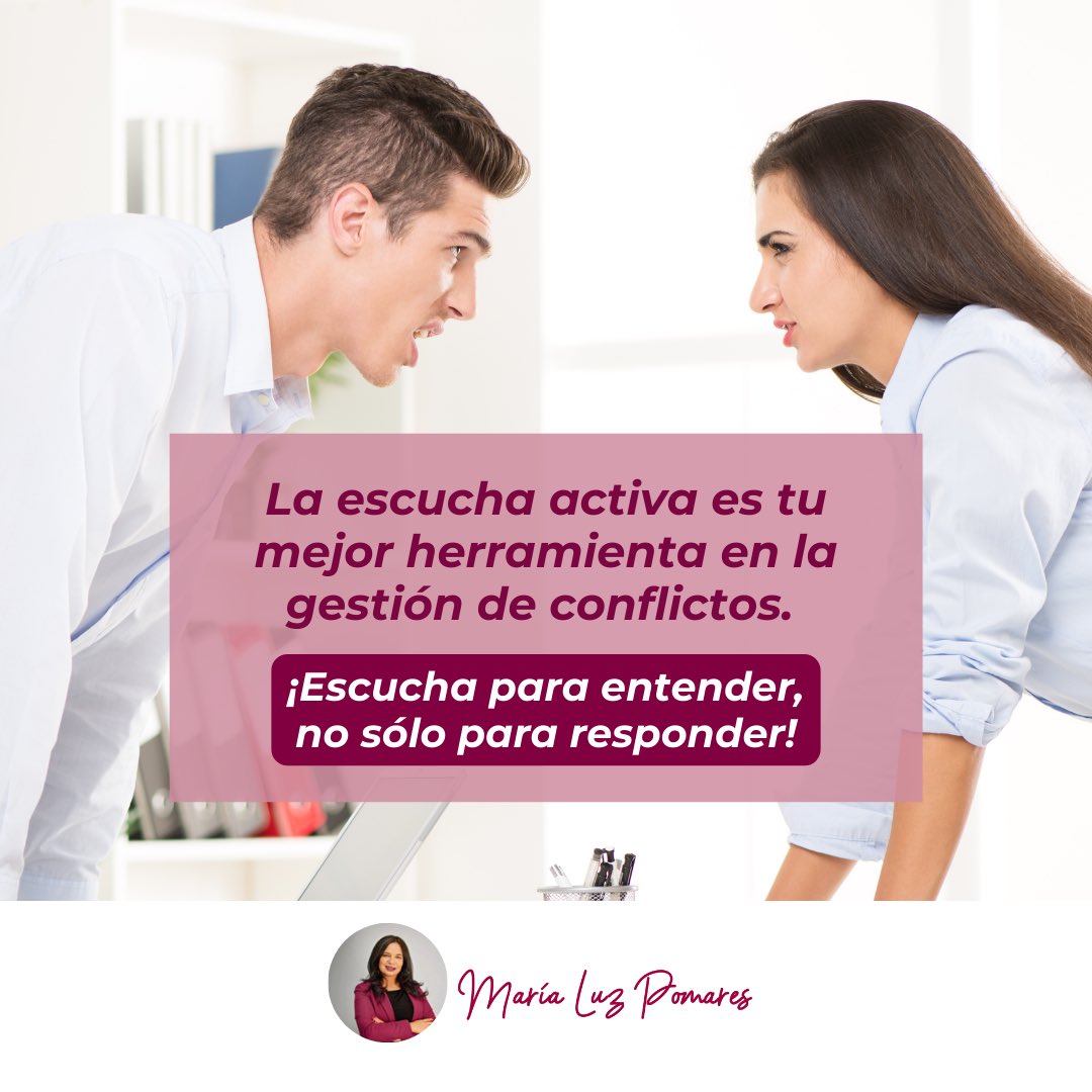 MariaLuzPomares's tweet photo. Resolver conflictos no se trata de “ganar”, sino de entender perspectivas diferentes y encontrar soluciones que beneficien al conjunto. Desarrollar esta habilidad fortalece relaciones, mejora el rendimiento y crea ambientes de trabajo más colaborativos.

#gestióndeconflictos https://t.co/HQDjcnLnG2