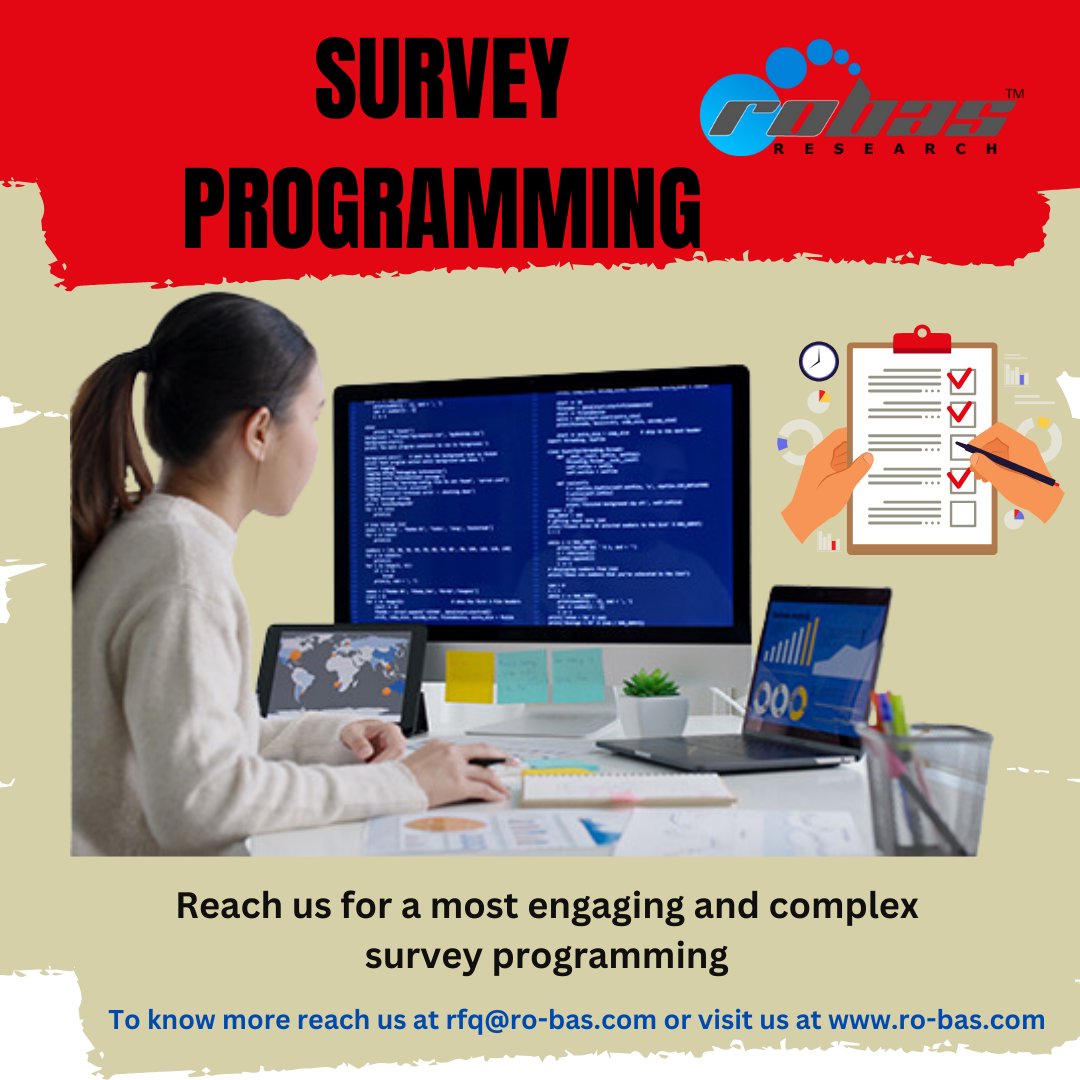 RobasResearch's tweet image. Streamline Your Survey Programming with Robas Research!

#SurveyProgramming #RobasResearch #MarketResearch #DataCollection #CustomSurveys #ResearchInnovation #SurveyDesign #DataQuality #B2BResearch #TechDrivenResearch