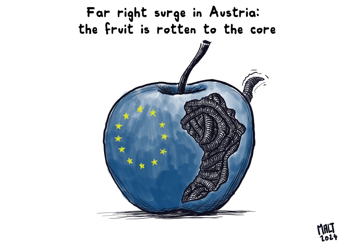#Austria's far-right reaches new heights.

Our cartoonist's take.

#FarRight #HistoryRepeating 
#Wahl2024