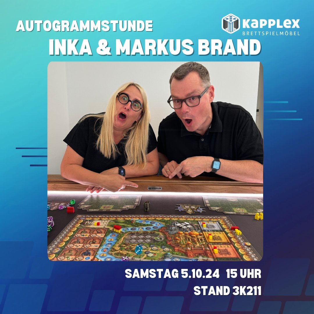 Kapplex Brettspielmöbel (@kapplex2) on Twitter photo Wir freuen uns immer wenn zufriedene Kunden uns am Stand besuchen. Dieses Jahr kommen Inka & Markus Brand vorbei und stehen euch für Gespräche und Fragen zur Verfügung. Wer mag kann sich auch gern Spiele signieren lassen. Sa. 5.10.24 15 Uhr #EssenSPIEL #Kapplex 3K211 <a href="/imbrandys/">Markus Brand</a> Wir freuen uns immer wenn zufriedene Kunden uns am Stand besuchen. Dieses Jahr kommen Inka & Markus Brand vorbei und stehen euch für Gespräche und Fragen zur Verfügung. Wer mag kann sich auch gern Spiele signieren lassen. Sa. 5.10.24 15 Uhr #EssenSPIEL #Kapplex 3K211 <a href="/imbrandys/">Markus Brand</a>