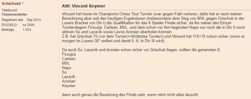Vincent fürs Finale der #ChessChamps qualifiziert!
(wenn stimmt, was da steht)

schachfeld.de/threads/38034-…