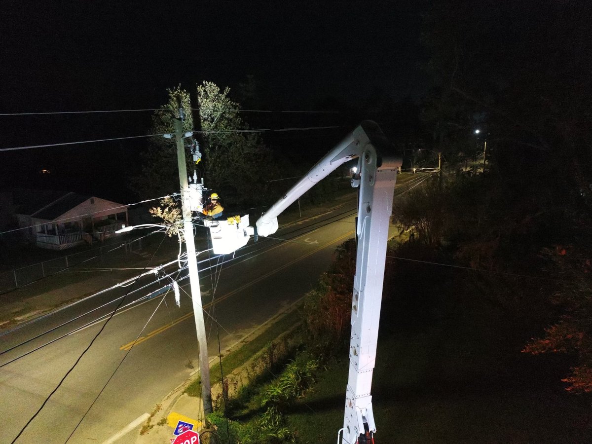 Our crews worked overnight to restore power to communities hardest hit by #Helene across our service area. We won't stop until the lights are back on for everyone who can safely receive power.