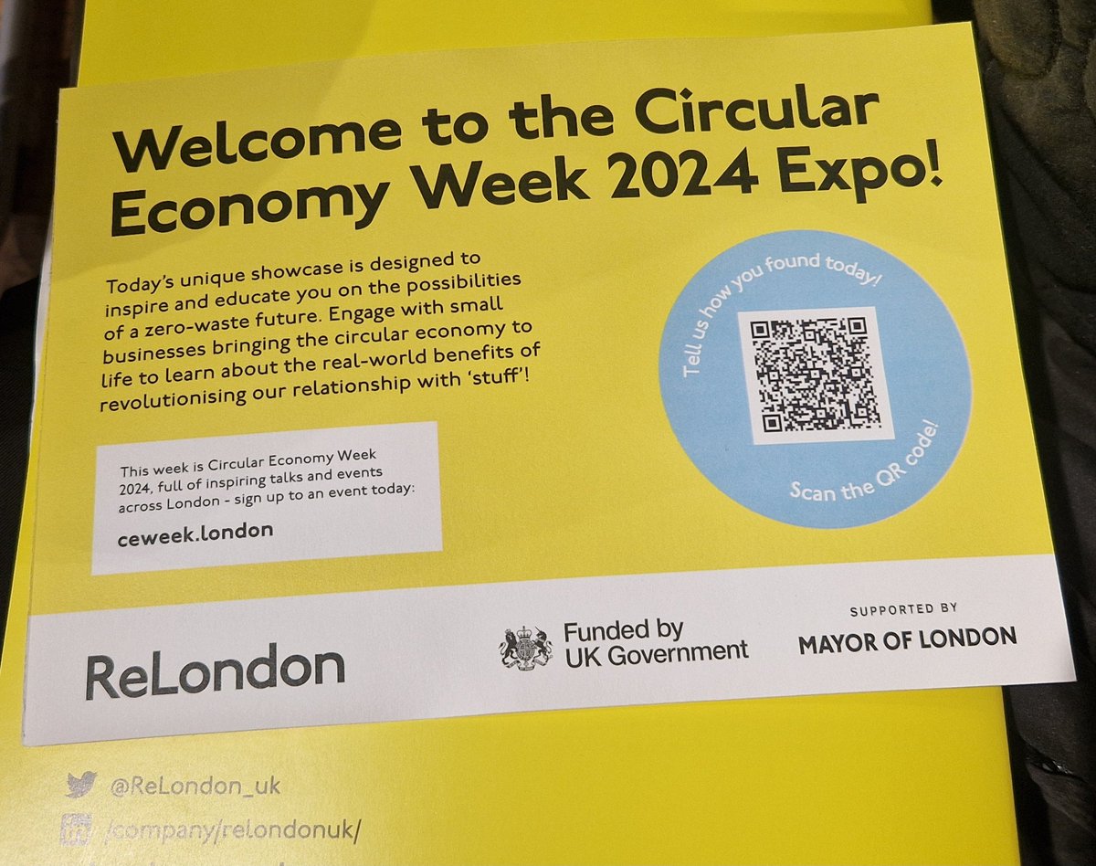 I'm at the London launch event for Circular Economy Week this morning. Genuinely fascinating to learn about how we can all take action to move away from the "take-make-throw" linear model towards a more sustainable, circular system of re-using &amp; re-purposing resources #CEweek2024