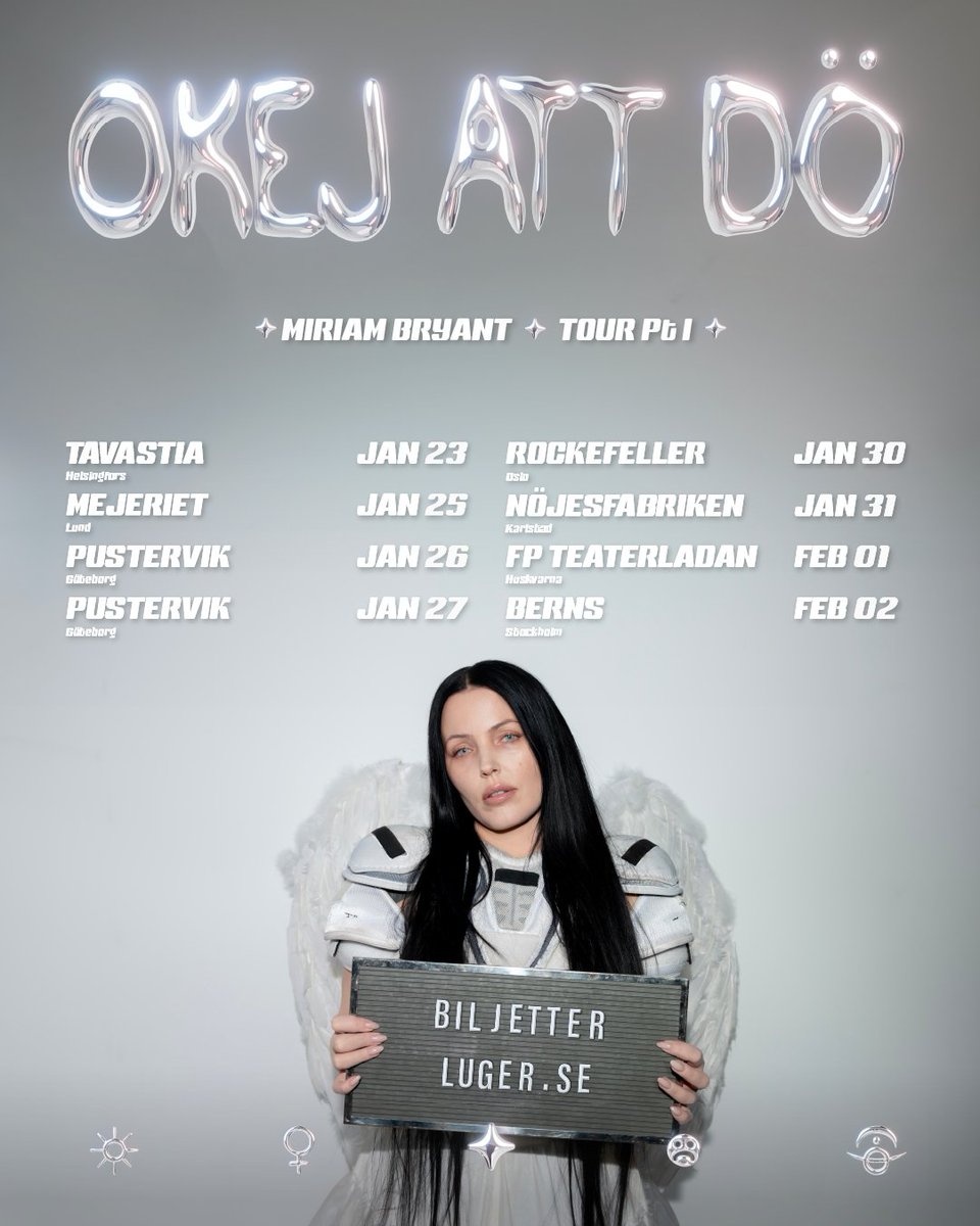 jag ska på klubbturné! biljetter släpps på onsdag 2 okt 10.00 på luger.se - kom o köss maj!!!