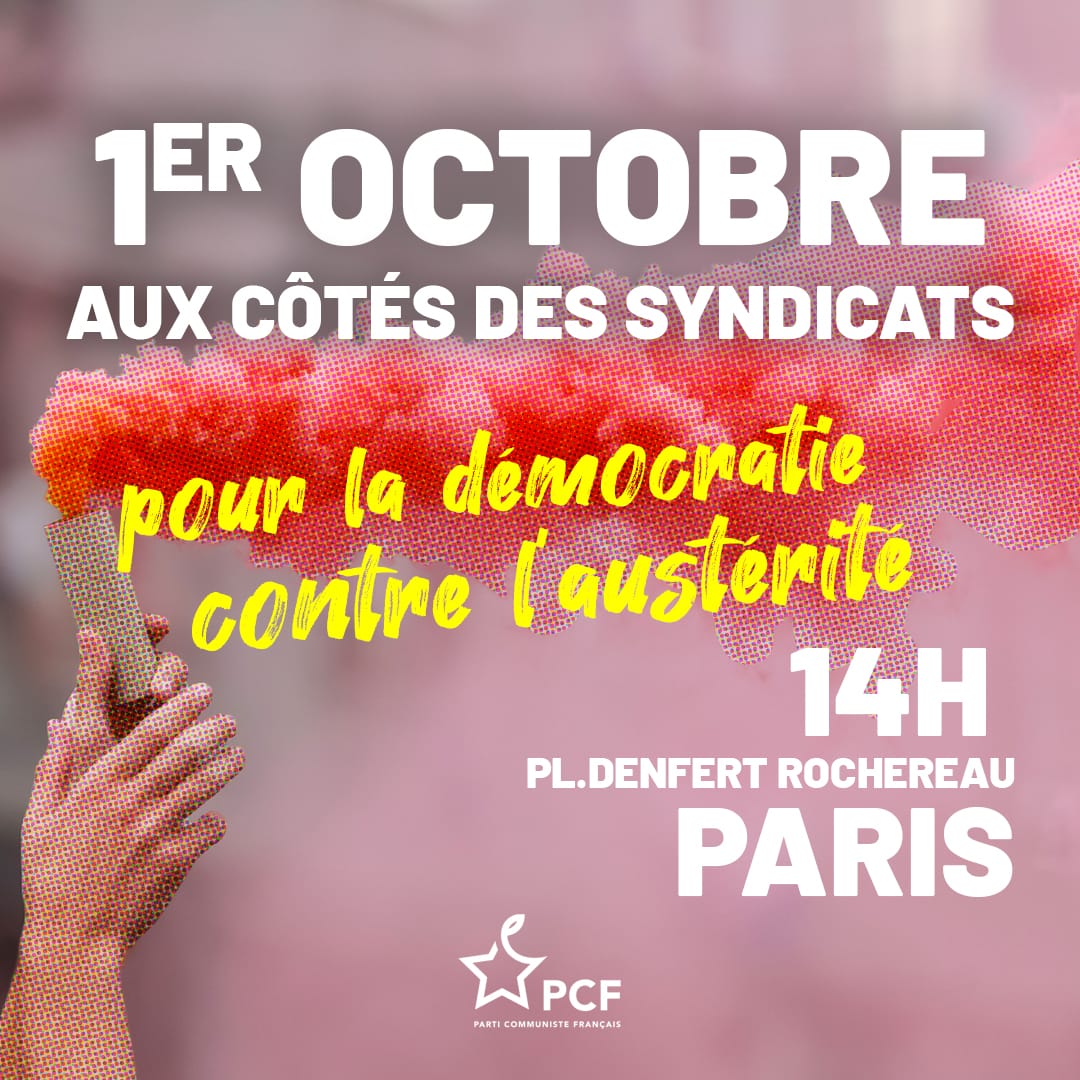 Pour la démocratie, contre l'austérité, tous en manifestation mardi 1er octobre