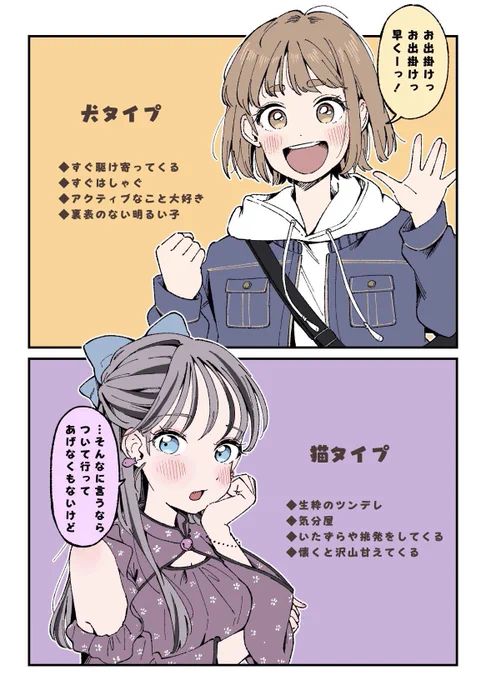 どのタイプの女の子が好き?🐕🐈 