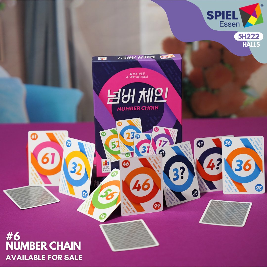 KoreaBoardgames's tweet photo. Visit our booth at Spiel Essen 2024 to try out our new games! Find us in Hall 5, H222! See you there! πΎβ¨ #SpielEssen2024 #BoardGame #Tabletopgames #gimbap #lastpenguin #numberchain #Linkit4 #robertofraga #yohangoh