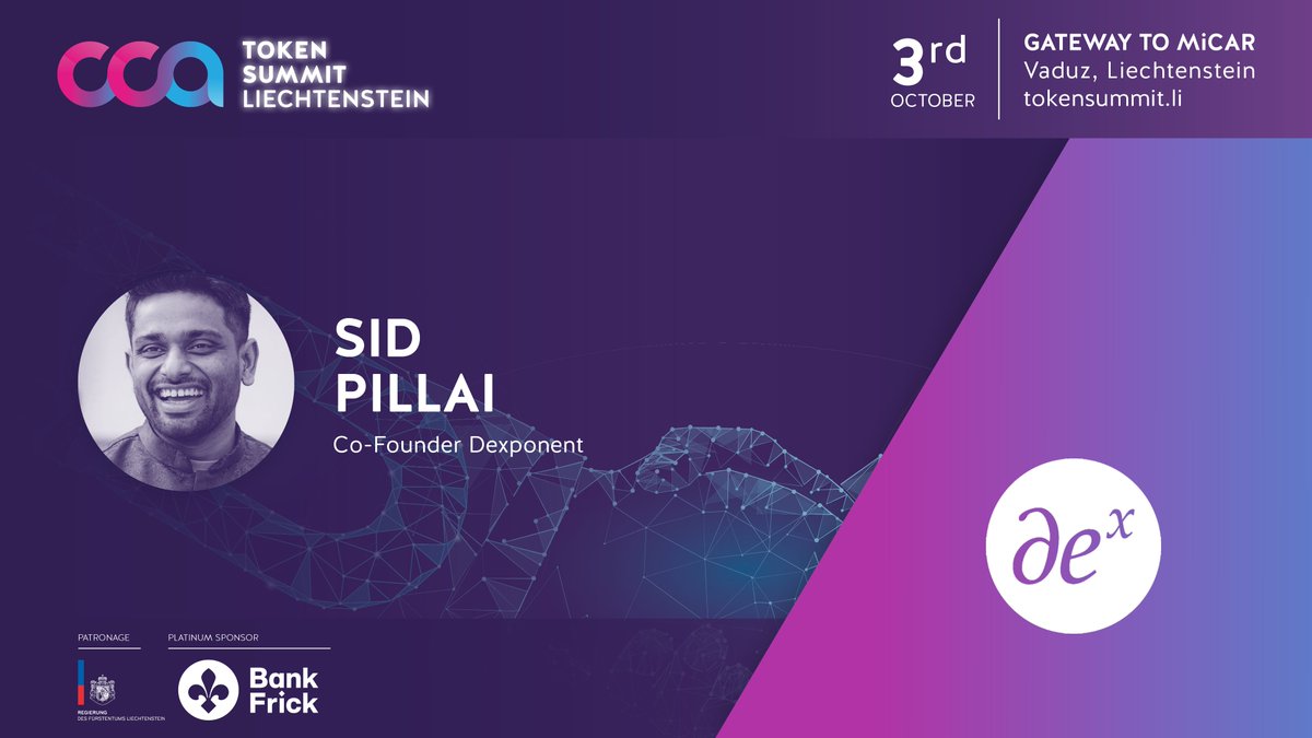 CCA TRUSTLESS TECHNOLOGIES ASSOCIATION e.V. (@cryptocountrya1) on Twitter photo 🎤Exciting Speaker Announcement!🎉
We're excited that Sid Pillai (<a href="/sidvpillai/">Sid Pillai</a>), Co-Founder at <a href="/Dexponentx/">Dexponent DevHub</a>, will be speaking at the #CCATokenSummit2024!
Join us on October 3rd at Vaduzer Saal for a day of innovation and networking. Get your ticket here: eventbrite.com/e/cca-token-su… 🎤Exciting Speaker Announcement!🎉
We're excited that Sid Pillai (<a href="/sidvpillai/">Sid Pillai</a>), Co-Founder at <a href="/Dexponentx/">Dexponent DevHub</a>, will be speaking at the #CCATokenSummit2024!
Join us on October 3rd at Vaduzer Saal for a day of innovation and networking. Get your ticket here: eventbrite.com/e/cca-token-su…