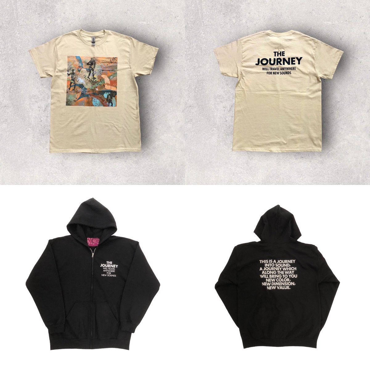 GrandGallery's tweet photo. 「YASUSHI IDE/THE JOURNEY」限定でTシャツ、ZIPパーカーを制作しました！
CDとのセットで現在予約受付中です！
詳細はこちらから。
https://t.co/mQfBD5ThV3 https://t.co/6JGgtURHEz