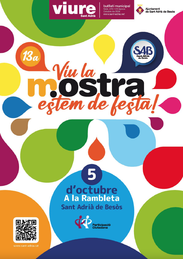 AjSantAdria's tweet photo. 📰 Disponible la nova edició del butlletí municipal Viure a #SAB. A l'octubre amb la 13a edició de la Mostra d'Entitats en portada, notícies rellevants, agenda, serveis i activitats.
Consulta'l en format digital 👉 https://t.co/0FPLyB2QK7
#comunicacioSAB https://t.co/Ro1uP5Fetw