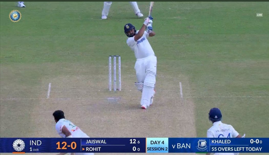 s4sattu's tweet photo. Batters to Hit Six 1st 2 balls in #TestCricket

Foffie Williams (1948)
Sachin Tendulkar (2013)
Umesh Yadav (2019)
Rohit Sharma (2024)*

3 Indians . Wow.

#INDvBAN 
#Sixes https://t.co/sDwj8tIp1E