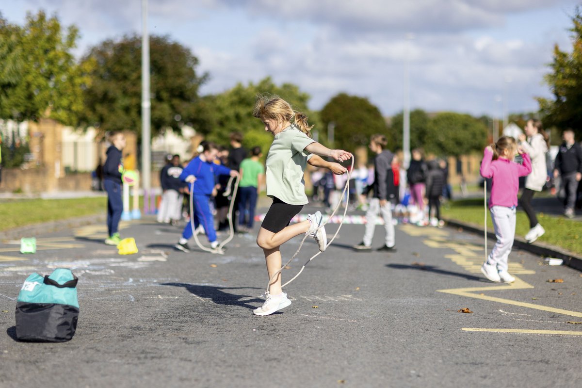 Fingalcoco's tweet image. On Friday 27th September, our Active Travel and Sports office celebrated European Week of Sport with a School Street event with Thornleigh Educate Together NS. The event saw children take part in street games primarily made from recycled materials.