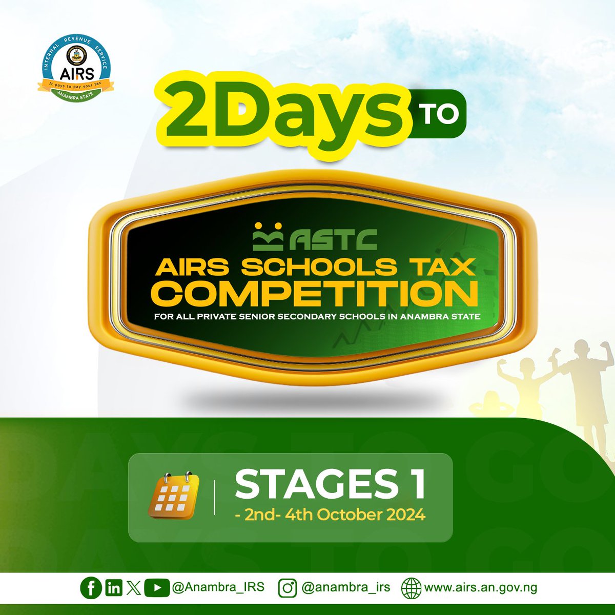 Anambra_IRS's tweet image. 2 days to go!
Stage 1 of the ASTC Competition is almost here.
Get ready!

#ASTC2024 #AIRSDesign
