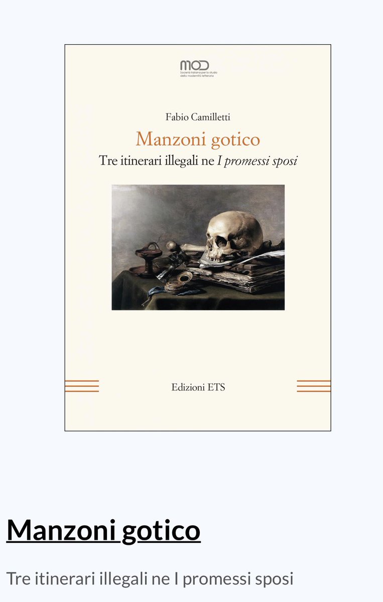 A_Manzoni_'s tweet photo. Novità manzoniane per @EdizioniETS 
#Manzoni gotico di Fabio #Camilletti
Dal Barocco a Manzoni a cura di Luca #Beltrami Matteo #Navone Giordano #Rodda 
#romanzo #letteraturaitaliana #novità #libri https://t.co/UTJ4zUTUsy