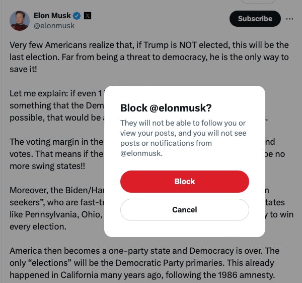 LjaEllen's tweet photo. #BlockElonMusk this man is insane! How has the world got to throw? Time to leave this cesspit of horro? https://t.co/3llljXU1dz