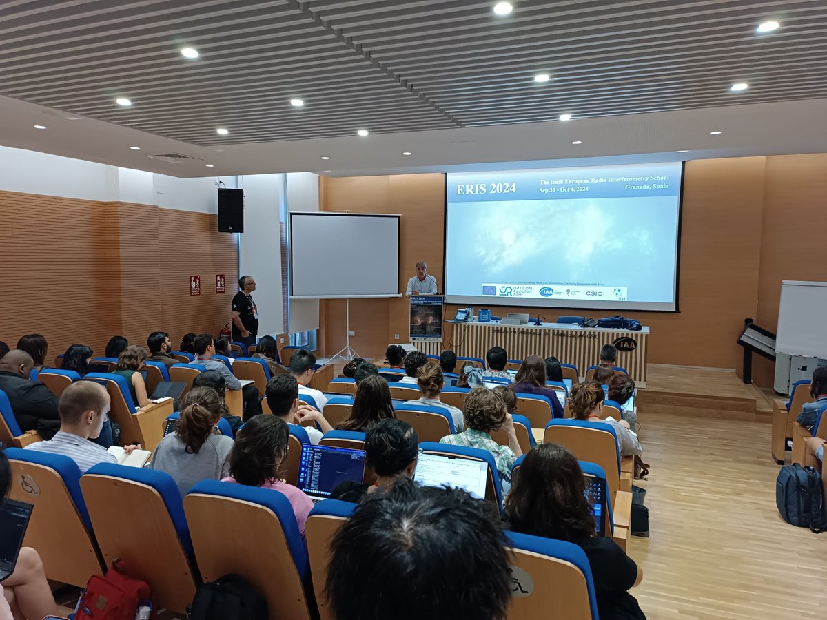 iaa_csic's tweet photo. Our Director, Antxon Alberdi, and Javier Moldón (chair of the scientific committee) welcome the 80 students from all over the world attending the European Radio Interferometry School being held at the IAA-CSIC co-organised with @ORP_Astro and @jivevlbi.  #ERIS2024 https://t.co/pisDbrvuCE