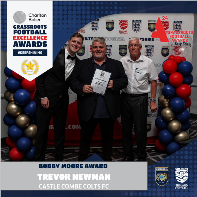WiltsCountyFA's tweet photo. England Football Bobby Moore Award - Trevor Newman, Castle Combe Colts FC 🏆

Recognised for his exceptional commitment to the game, Trevor Newman has been dedicated to his club since 2007.

#GrassrootsHeros #KeepShining https://t.co/fVWO5Gx9MJ