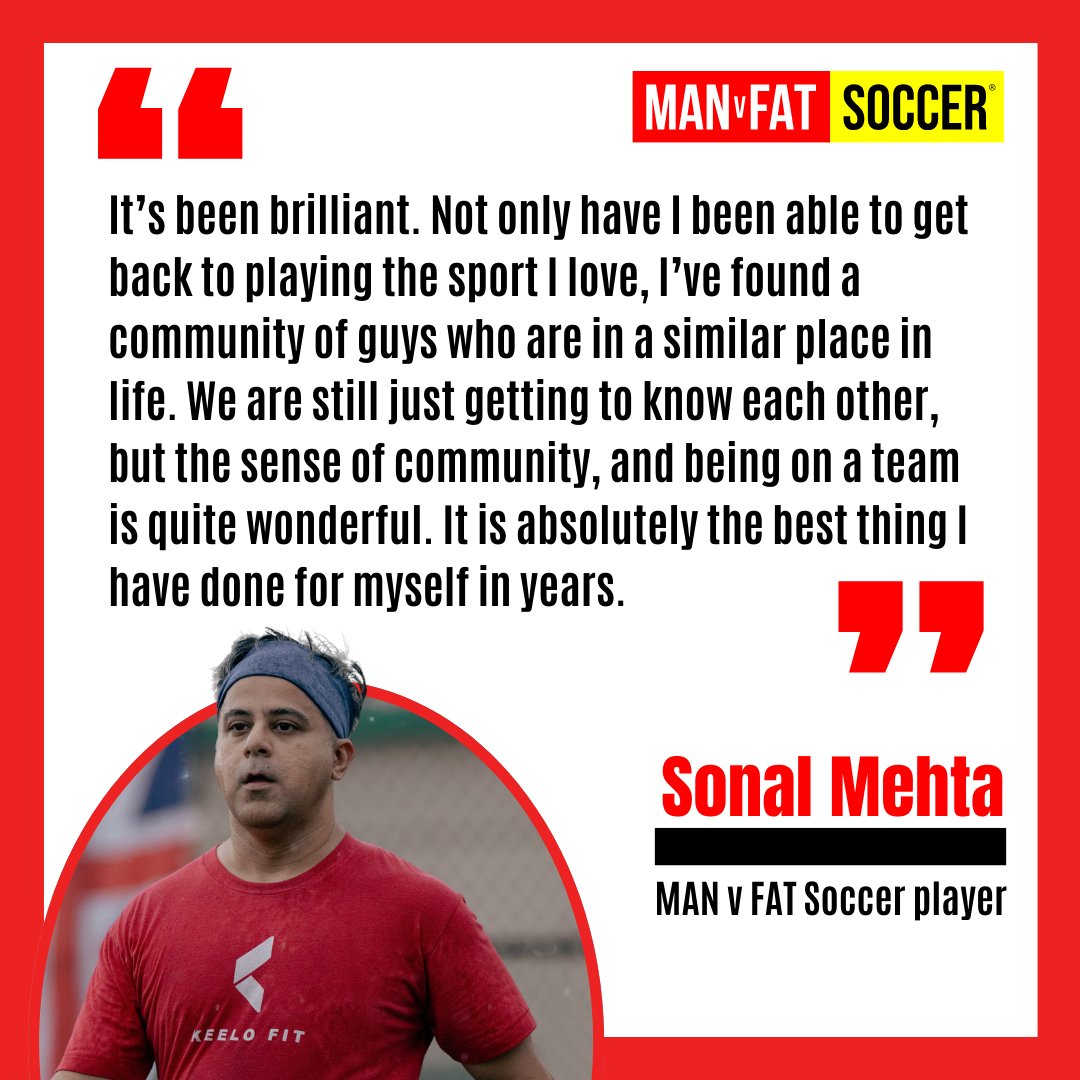 Why should you join MAN v FAT Soccer? 🫵

Lose weight, play soccer, join a brotherhood.

📲 manvfatsoccer.com

#manvfat #broward