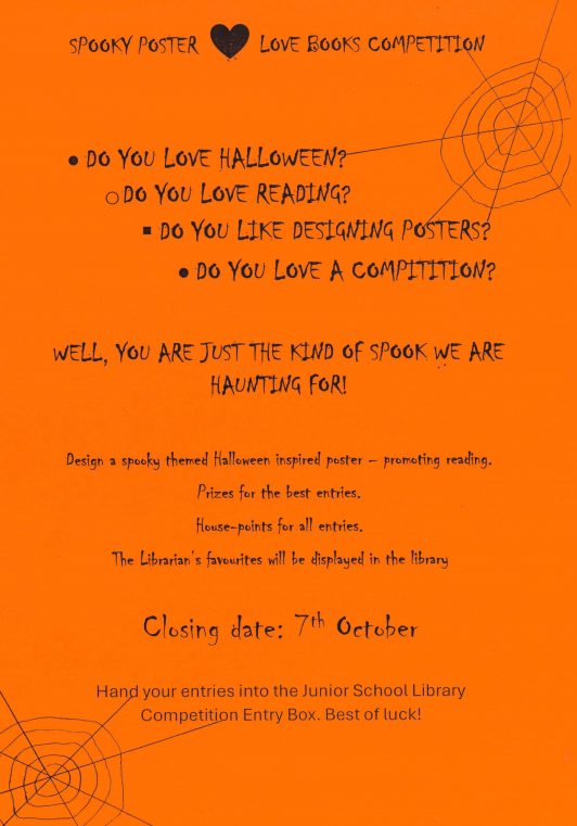 Calling all our amazingly talented BGS Junior School girls. Here's a spooktacular competition to get your fangs stuck into! I can't wait to see your horrifying entrails