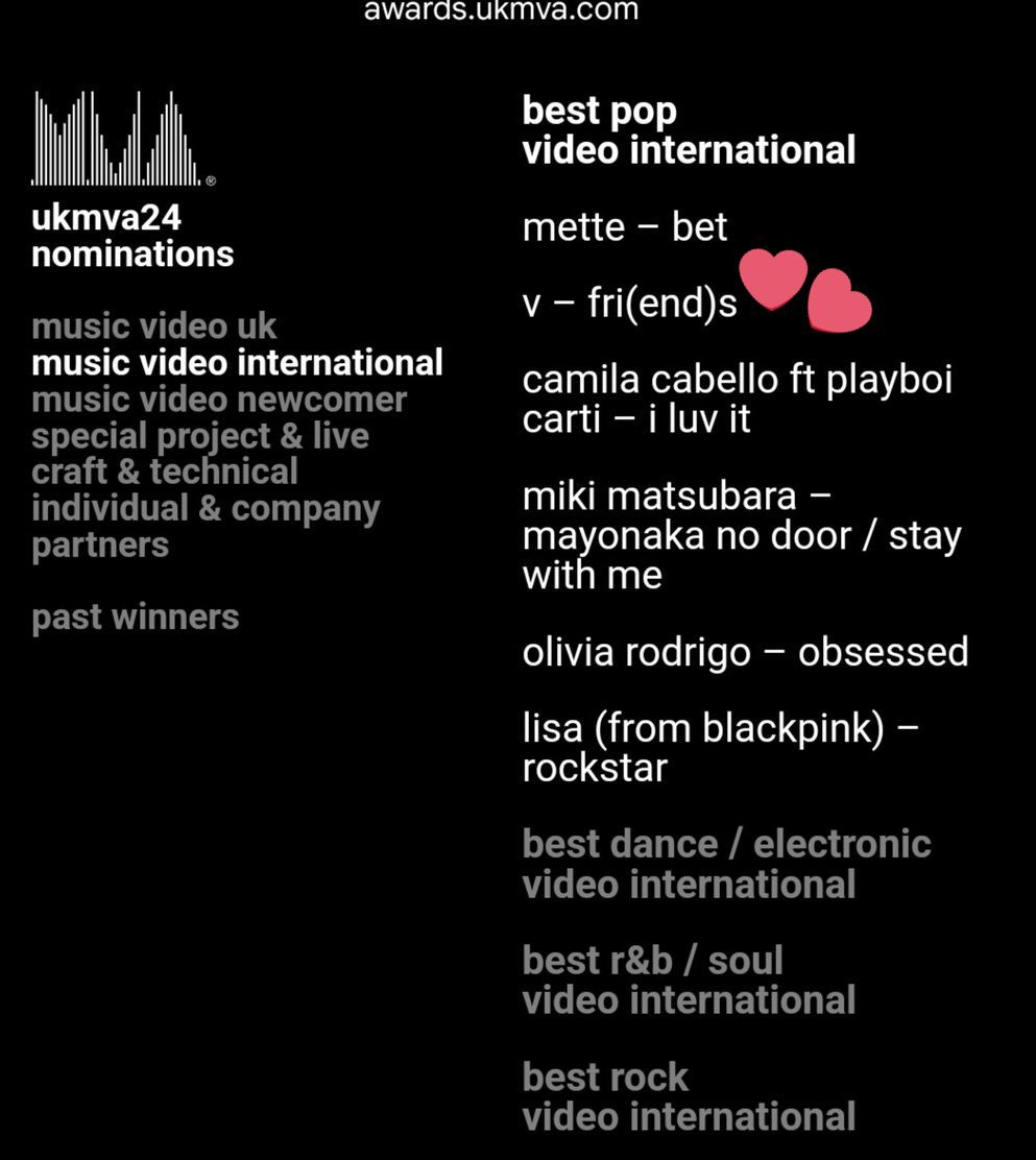 wintertaeta2's tweet photo. documenting the live ongoing erasure of kim taehyung by hybe:

Both RM and V were nominated for British Music Video Award this year. firstly, congratulations to both, well deserved.

however, it’s deeply troubling that there is an ongoing effort to downplay and sideline Taehyung’s nomination. I will explain in this thread. -🧵