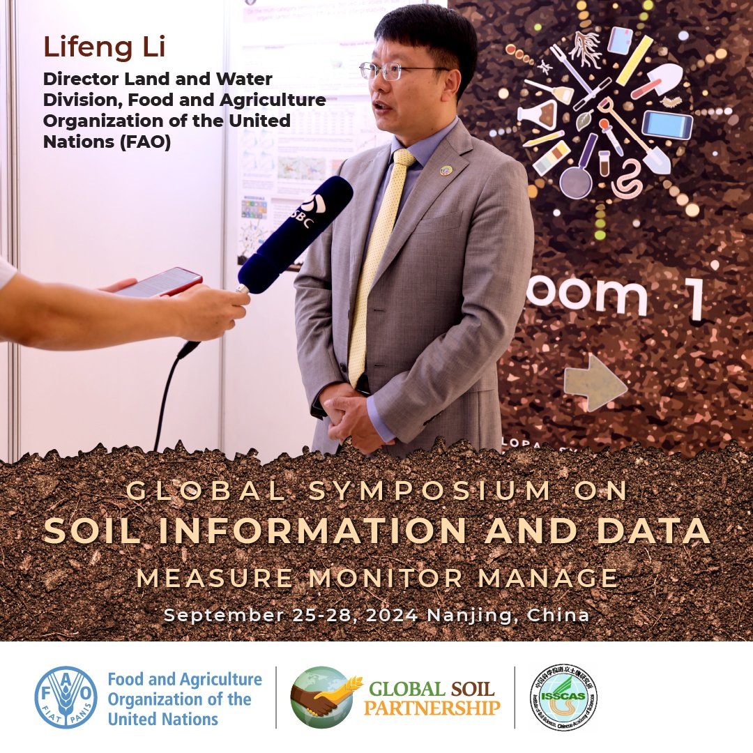 FAOLandWater's tweet photo. .@LI_Lifeng_FAO at #GSID24 "Soil data and information is the genetic code of soils. Nanjing #China hosted the 8th #GlobalSoilPartnership symposium, held for the first time outside @FAO headquarters."
#SoilHealth #SoilAction
Read more 👉🏿 https://t.co/yjATlm7MNL https://t.co/DCiC6Qk5Rt