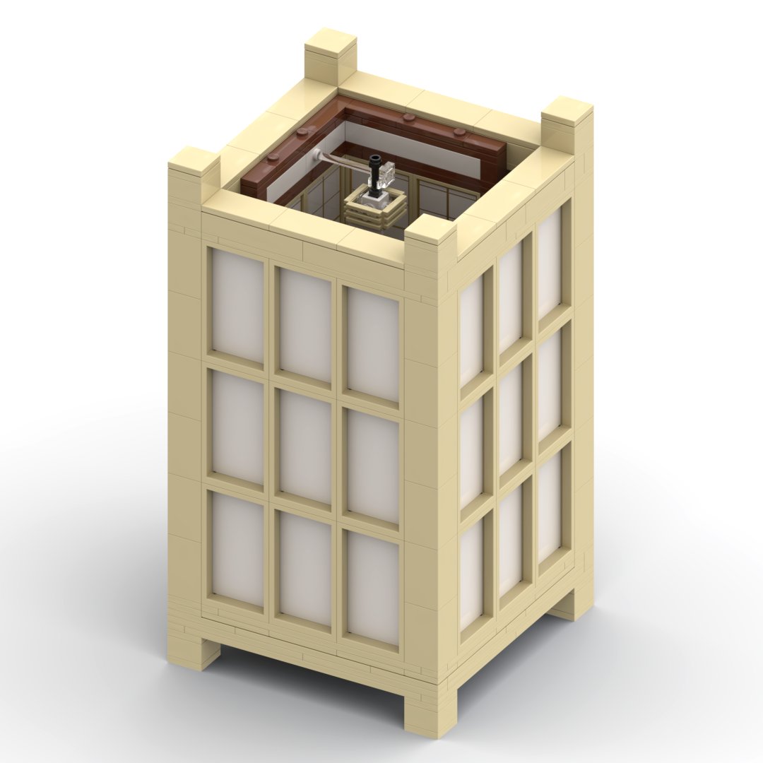 tsoneway's tweet photo. 昨年のLEGO IDEASコンテストに投稿した『行灯旅館の一角』です。行灯の中にミニチュアの情景があると面白いと思い作成しました。

2階の客室に小説家のおじいさんが、1階の縁側にそのお孫さんがいます。需要があれば他の客室やロビー、露天風呂など旅館要素を拡張したいです。

#レゴ好き自信作コンペ https://t.co/AeUOa8Gn6a