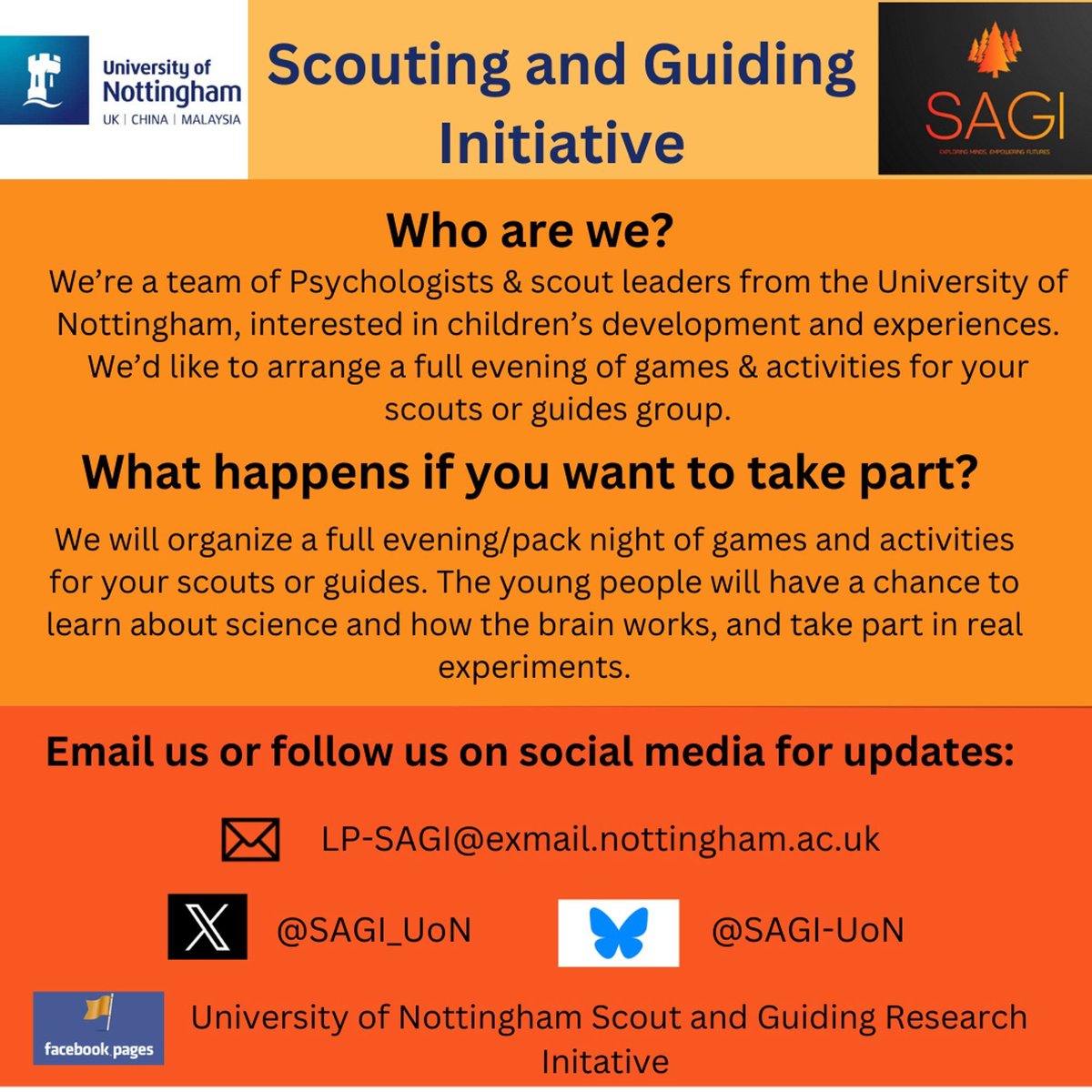 If you are interested in our group coming to one of your pack nights then you can fill out an interest from here: buff.ly/3TKoDCK

📍Ideally close to Nottingham 

Please also share this post with anyone you think would be interested. Thank you for your support so far.