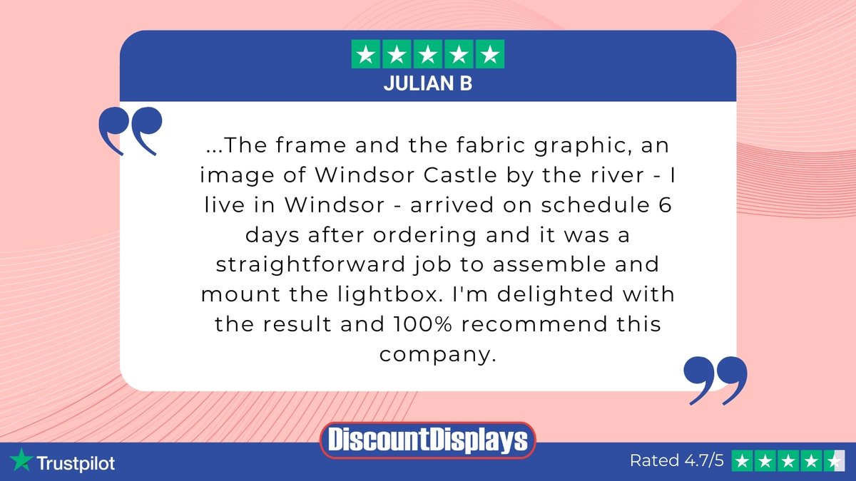 displayexperts's tweet image. ✨Testimonial✨

Thank you to Julian for leaving a great 5-star review on their wall mounted lightbox!

Head over to our bio and follow our Trustpilot link to let us know your experience. 

#discountdisplays #trustpilot #excellentrating #customerservice