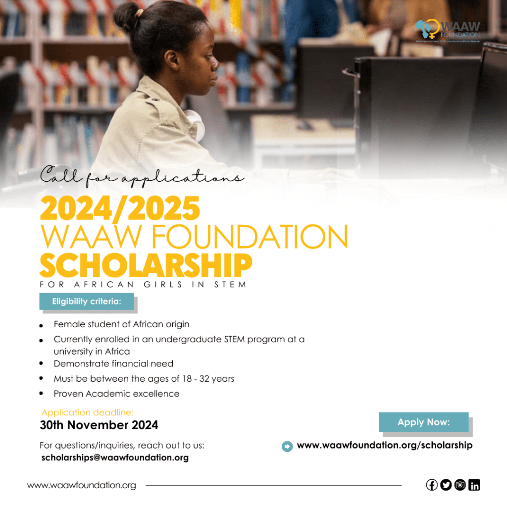 WAAW_Foundation's tweet photo. Everything you need to know about the 2024/2025 WAAW Foundation scholarship is here - https://t.co/FwED8P3MQs

-WF https://t.co/HVv57g67FL