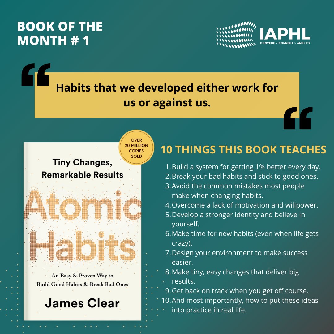 Book of the Month #1: Atomic Habits by James Clear.
A powerful reminder that the habits we develop either work for us or against us.

So let us reflect! How can small, consistent changes transform our health systems to deliver remarkable results?
Drop your thoughts!👇