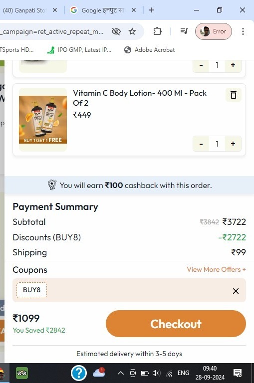 kundanvartak's tweet image. &quot;Pricing discrepancy! Subtotal &amp;amp; Payment options pages differ despite MRP listing. @CustomerSupport, please help. #PricingIssue #CustomerSupport&quot;
@WOWSkinScience @jagograhakjago