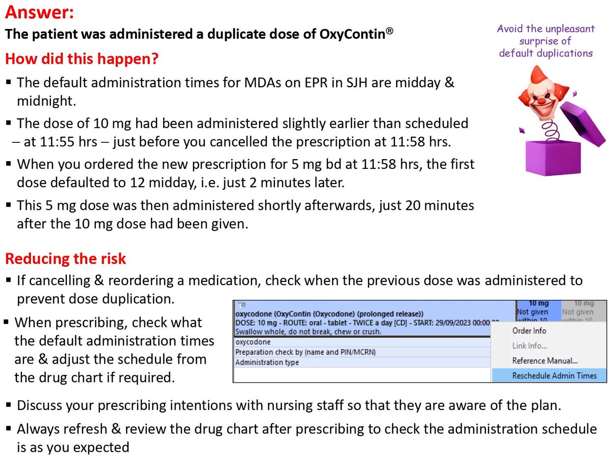Default first dose timing
#FOAMed <a href="/stjamesdublin/">St James's Hospital</a>