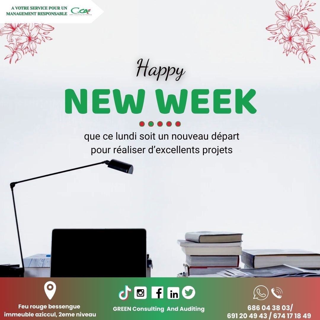 GCAuditing's tweet photo. Bonne semaine à tous ! L'équipe Green Immigration Consulting SARL vous souhaite une semaine remplie de succès, d'opportunités et de progrès dans vos projets d'immigration. Nous sommes là pour vous aider à atteindre vos objectifs ! #BonDébutDeSemaine #GreenImmigration https://t.co/DQnYVuddlM