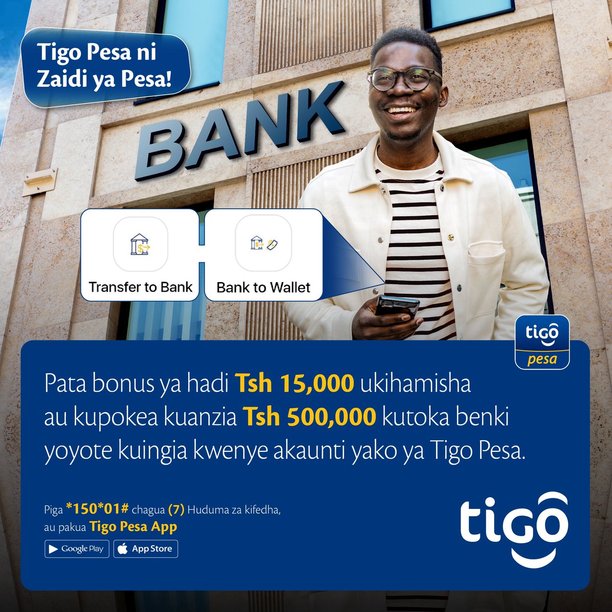 YasTanzania_'s tweet photo. Ni ule wakati wa 🤑 #salary, #mshahara #maokoto🔥🔥🔥.
Sasa, pata bonus ya hadi 15,000 ukihamisha au kupokea kuanzia Tsh 500,000 kutoka bank yoyote ile na ikaingia kwenye account yako ya #TigoPesa 🙌🏾
Ni hivyo tu 🫶🏽
#tigopesanizaidiyapesa https://t.co/GU0bACiNfl