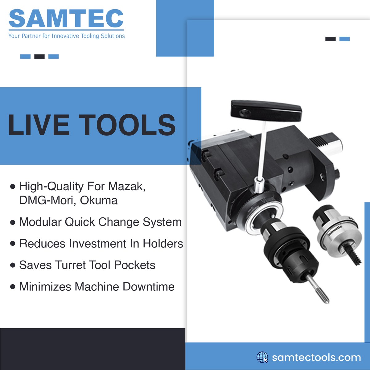 SamtecTool's tweet image. 🔧✨ Live Tools ✨🔧

Discover the ultimate efficiency and versatility with Live Tools, engineered for top performance with Mazak, DMG-Mori, and Okuma machines. 🚀🛠️

🌏 samtectools.com
📲 9175105689
 📍 maps.app.goo.gl/2Q7pkrsWzYMq5D…

#LiveTooling #ModularTools #MachineTooling