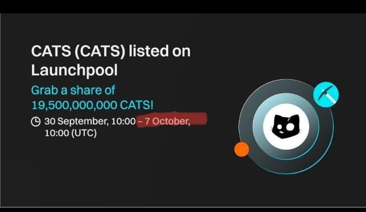 DigiPunjabNews's tweet photo. $Cats listing on 7 October 🔥
The snapshot will be done (30 September) and  last date of connecting your exchange and wallets is 4 October🌠. 
$Bybit
$Bitget 
$Gat.io 
$Kucoin

These exchanges  are available for connecting, More exchanges are coming soon $Ton $OKX @Cats_telegram https://t.co/xGTq6fotBJ