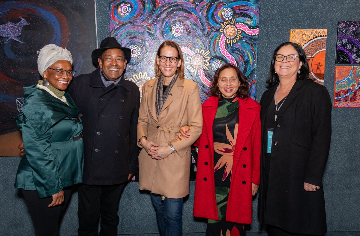 We are honoured to welcome Australian High Commissioner Ms Tegan Brink to the Cosmic Echoes: Shared Sky Indigenous Art Exhibition at Artscape!  This collab with SKAO features First Nations &amp; Aboriginal artists sharing stories of the stars &amp; sky. #CosmicEchoes #SharedSky #Artscape