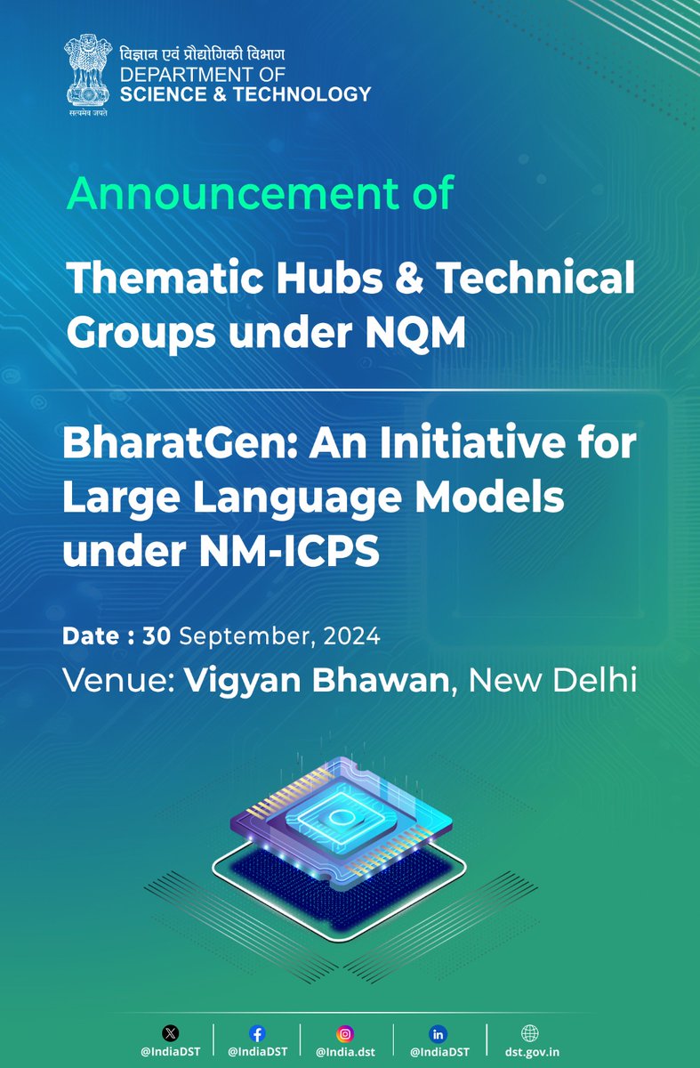 Abhay Karandikar (@karandi65) on Twitter photo National Quantum Mission (NQM) was approved by the government under the leadership of Hon'ble Prime Minister Shri <a href="/narendramodi/">Narendra Modi</a> ji to position India as a global leader in quantum technologies & revolutionize sectors such as communication, healthcare, finance, space & energy. National Quantum Mission (NQM) was approved by the government under the leadership of Hon'ble Prime Minister Shri <a href="/narendramodi/">Narendra Modi</a> ji to position India as a global leader in quantum technologies & revolutionize sectors such as communication, healthcare, finance, space & energy.