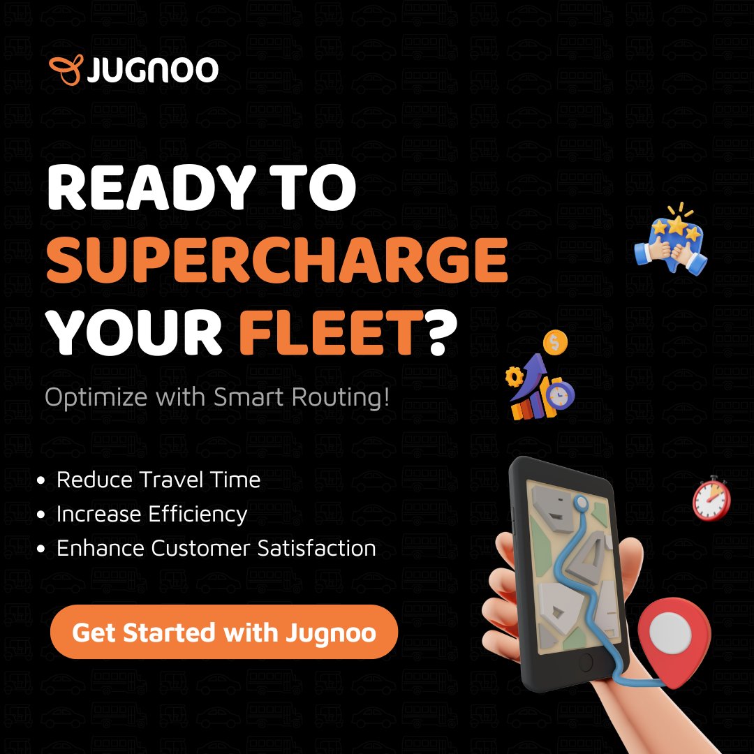 jugnoose's tweet image. 🚀 Ready to enhance your fleet performance? Utilize intelligent routing to cut travel time and boost efficiency.

👉 Explore Jugnoo today - bit.ly/4ek80G0

#SmartRouting #FleetOptimization #EfficiencyBoost #CustomerSatisfaction #Jugnoo