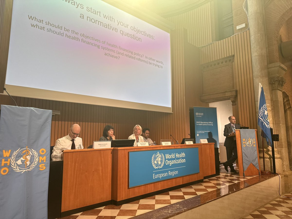 At the opening lecture of the WHO Health Financing Course, Dr. <a href="/JoeKutzin/">Joe Kutzin</a> highlights how Universal Health Coverage (UHC) shapes public policy by ensuring equitable access to quality care and financial protection. #UHC #HealthFinancing  
<a href="/WHO_Europe/">WHO/Europe</a> <a href="/pia_vracko/">Pia Vracko</a> <a href="/WHOMKD/">WHO North Macedonia</a>