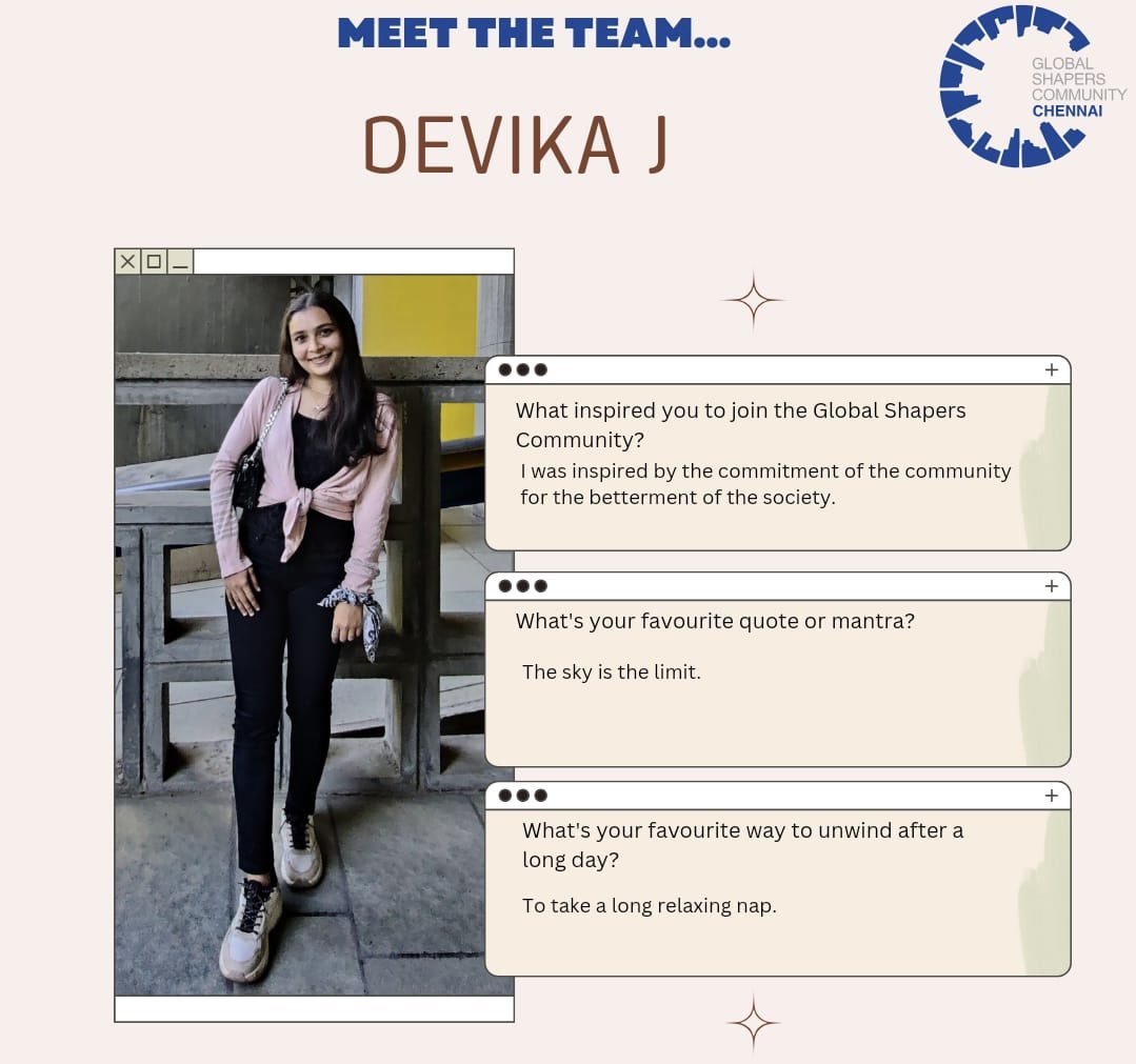 We're excited to welcome some new faces to the Chennai Hub! 
Sarah wants to contribute to the community in innovative ways! 
If she had a superpower, Elza wants the ability to heal others.
Devika is determined to move forward with purpose, creating impact one step at a time!