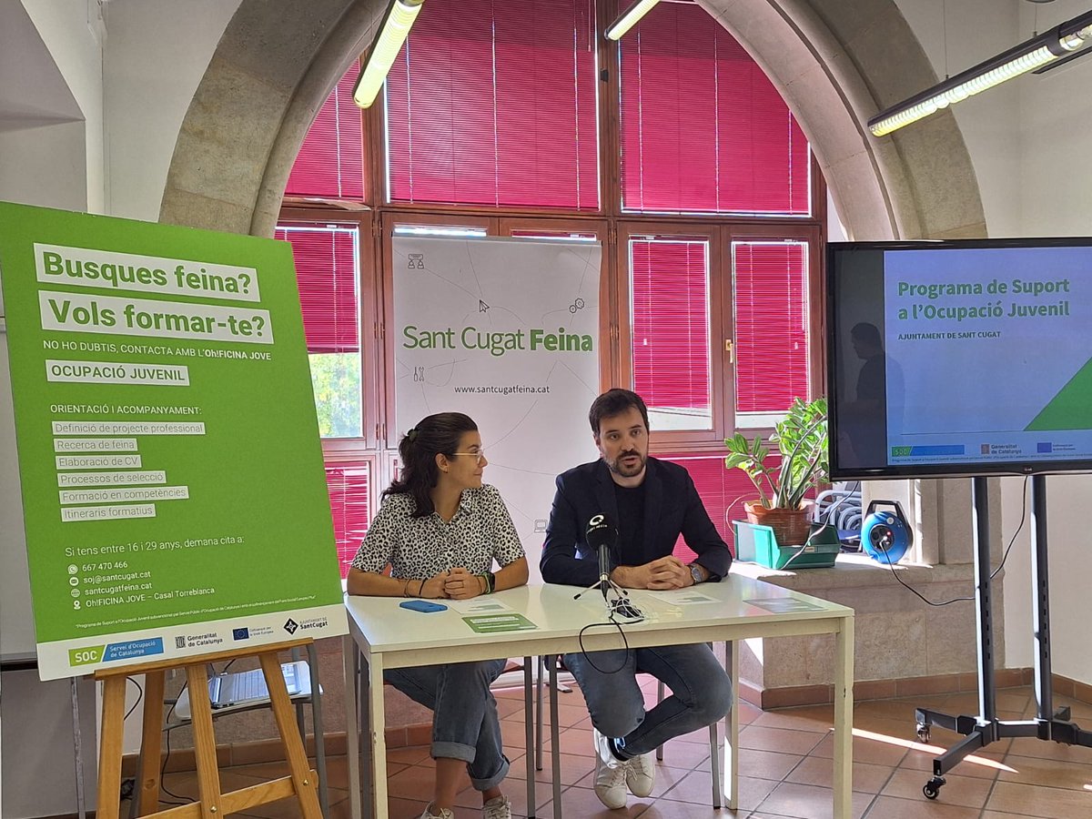 El Servei d’Ocupació de l’Ajuntament presenta el Programa de Suport a l'Ocupació juvenil #Santcugat

👉El programa ja ha atès 121 joves d’entre 16 i 29 anys des d’inicis d’any

ℹ️premsa.santcugat.cat/ajuntament/el-…