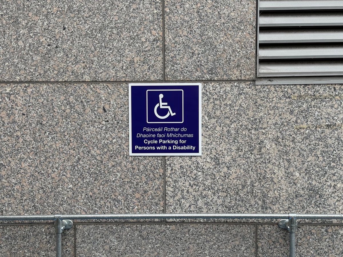 "Cycle parking for persons with a disability" in The Oval building in #Ballsbridge. #InclusiveCycling