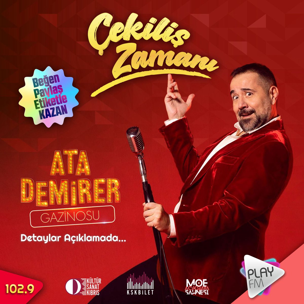 4 Ekim'de MOE Açık Hava Sahnesi'nde gerçekleşecek #AtaDemirerGazinosu gösterisi için 4 çift'e bilet HEDİYE!
Detaylar PLAY FM Instagram hesabında...