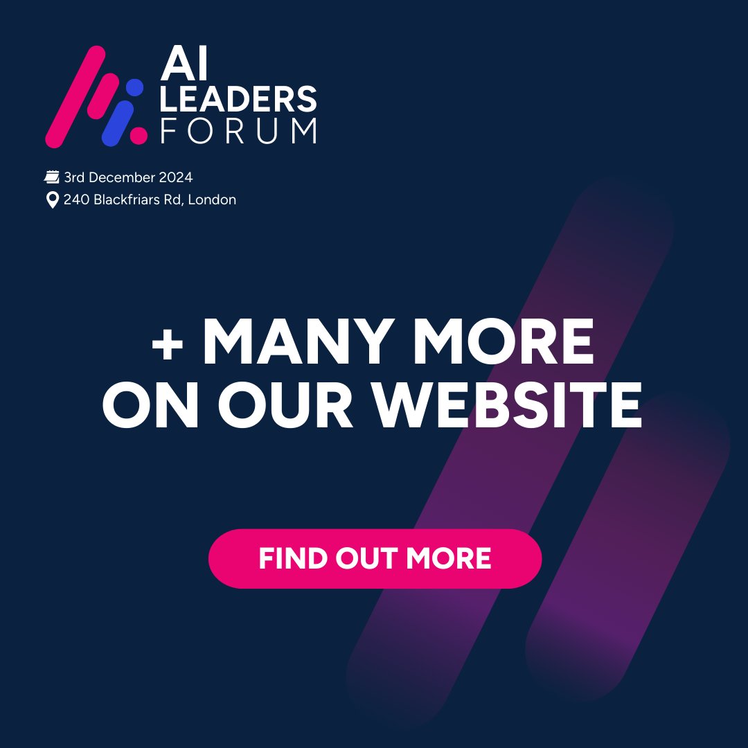 AI Leaders Forum (@aileadersforum) on Twitter photo Hear success stories from 20+ leaders from Reckitt, Ocado & more at #AILeadersForum, 3rd Dec in London.
Latest speakers spotlighted: <a href="/chrisessling/">Christian Essling</a>, <a href="/eonenergyuk/">E.ON Energy UK</a> | Tian Su, <a href="/Zalando/">Zalando</a> | <a href="/ZennerBXL/">Kai Zenner</a>, EU Parliament
See lineup: shorturl.at/Ru8JI
Get pass: shorturl.at/9Pg5s Hear success stories from 20+ leaders from Reckitt, Ocado & more at #AILeadersForum, 3rd Dec in London.
Latest speakers spotlighted: <a href="/chrisessling/">Christian Essling</a>, <a href="/eonenergyuk/">E.ON Energy UK</a> | Tian Su, <a href="/Zalando/">Zalando</a> | <a href="/ZennerBXL/">Kai Zenner</a>, EU Parliament
See lineup: shorturl.at/Ru8JI
Get pass: shorturl.at/9Pg5s